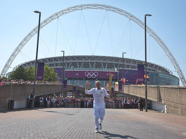The Olympic Torch at Wembley