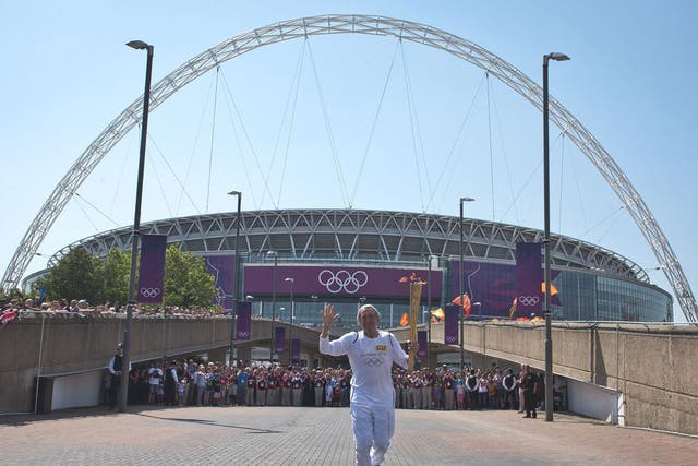 The Olympic Torch at Wembley