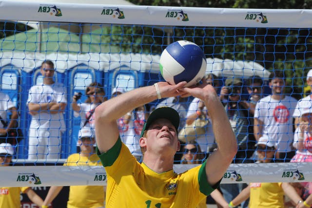 Prince Harry pictured playing volleyball in Rio earlier this year