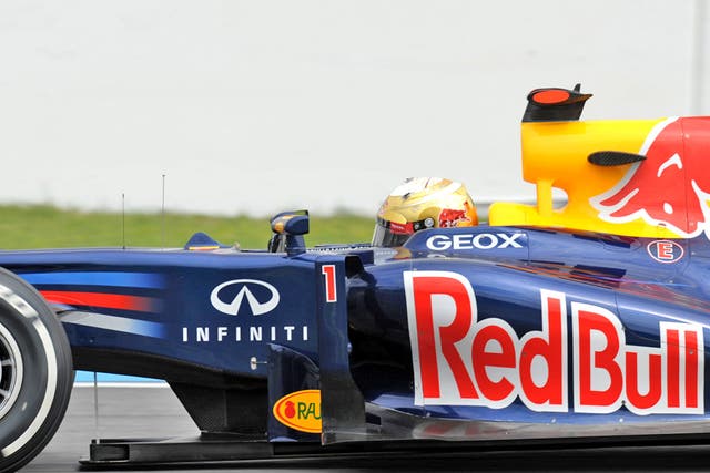 Sebastian Vettel's Red Bull during last weekend's German Grand Prix
