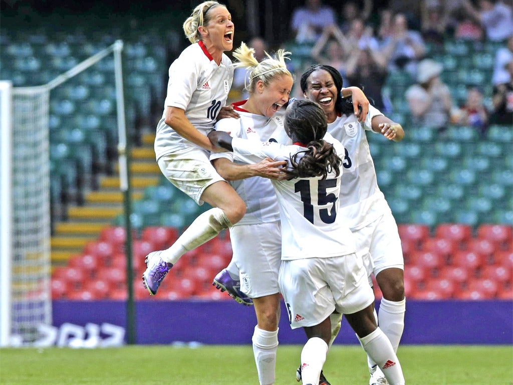 Team GB enjoy Steph Houghton's goal