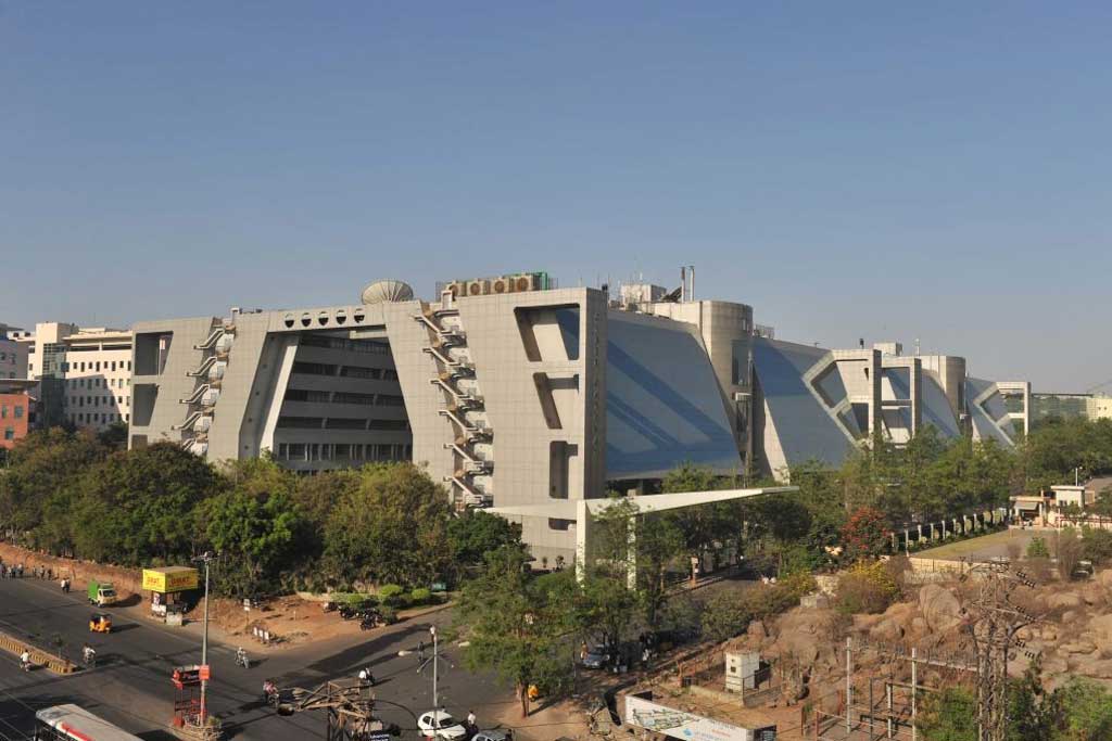 Interplay of east and west: HITECH City, better known as Cyberabad, a major technology township in Hyderabad