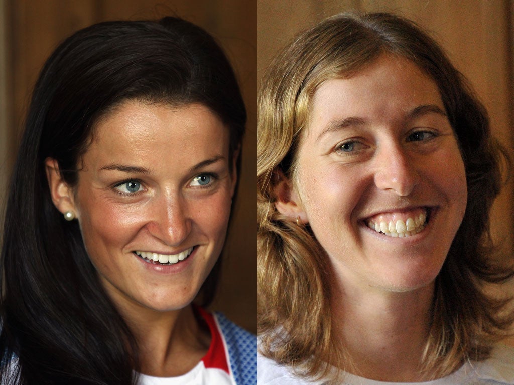 Olympic cyclists Lizzie Armitstead (left) and Nicole Cooke