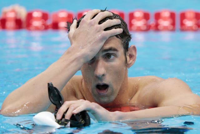 Michael Phelps in action in the pool
