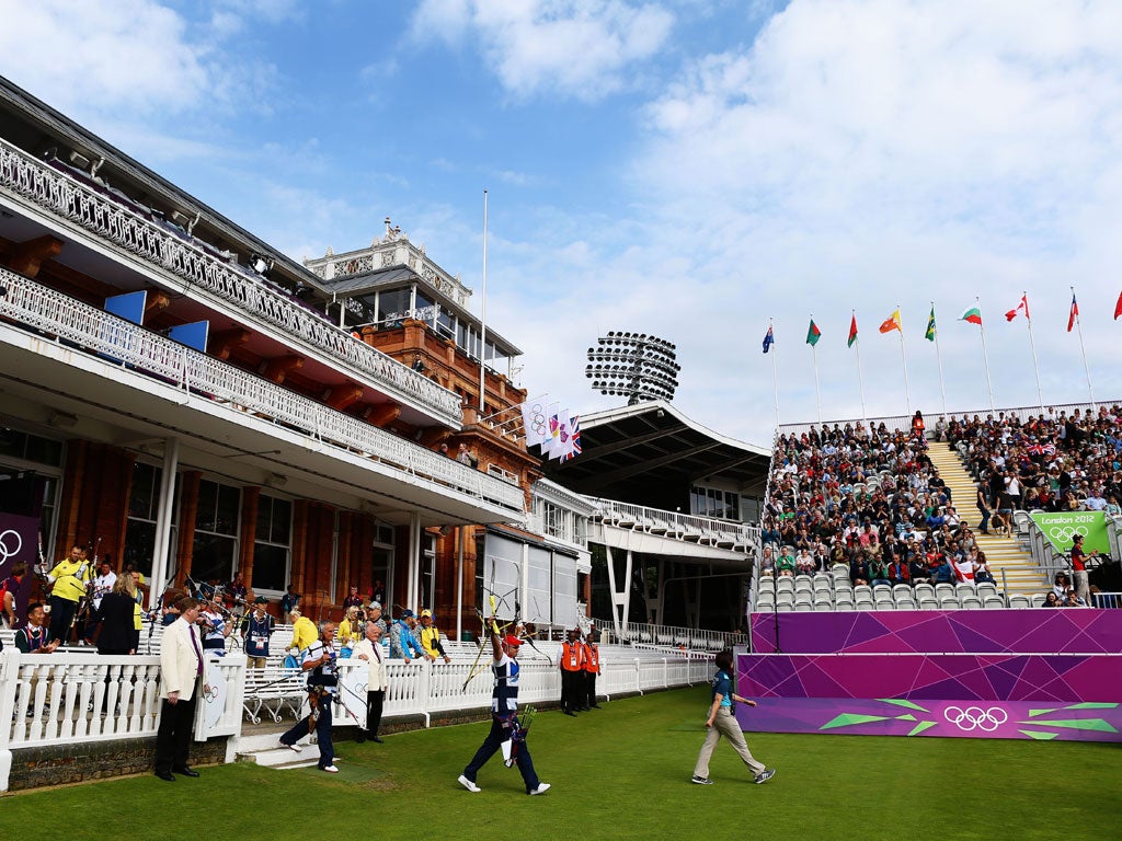 Bowing out: The British team take to the field at Lord's before their first round defeat by Ukraine