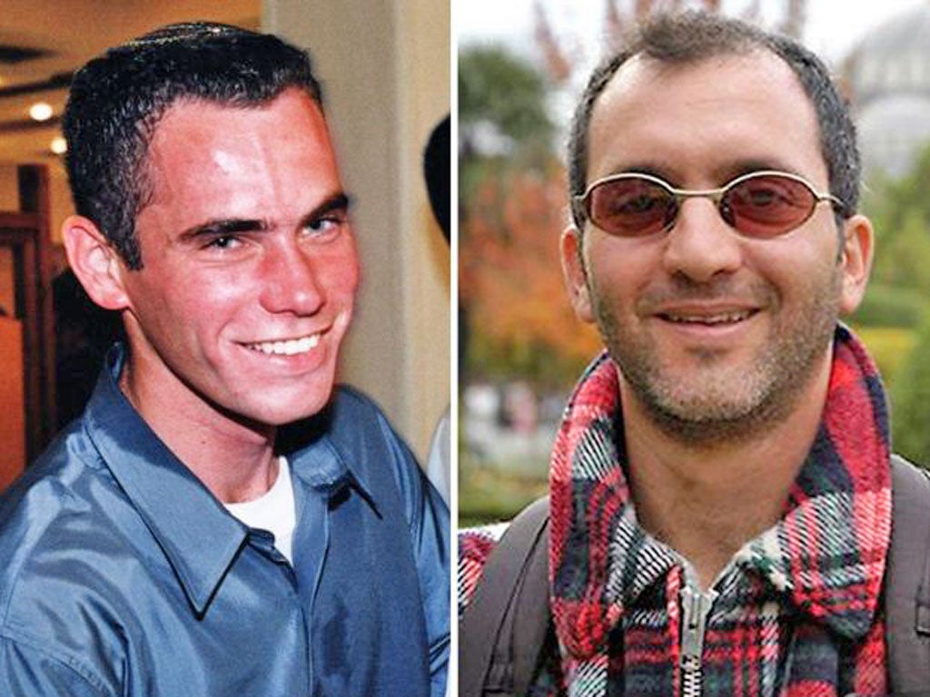 Eldad Regev, left, and Ehud Goldwasser, the two Israeli soldiers captured by Hezbollah