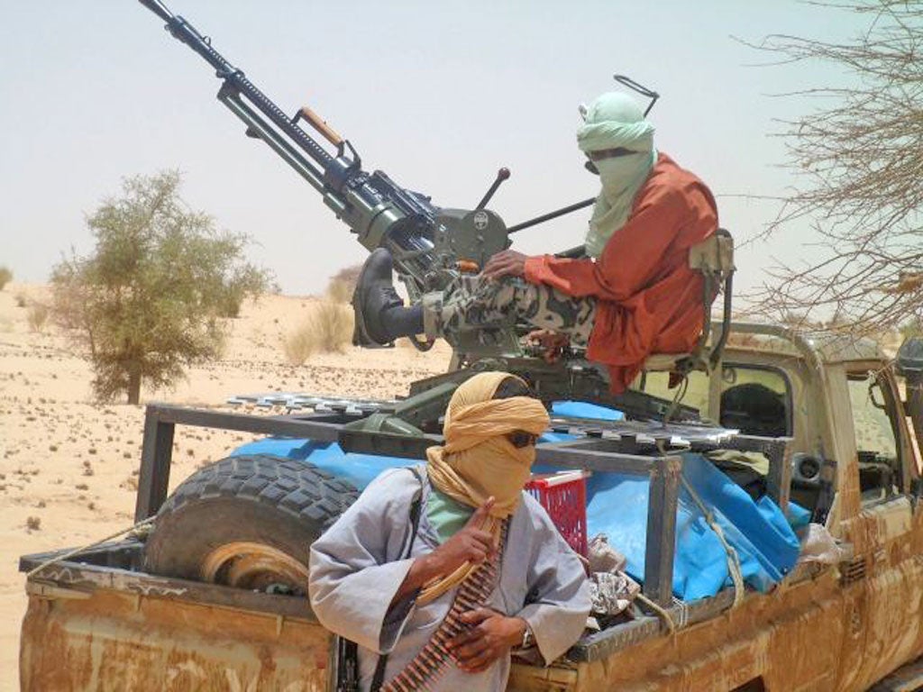 Islamist rebels from Ansar Dine fighting near Timbuktu