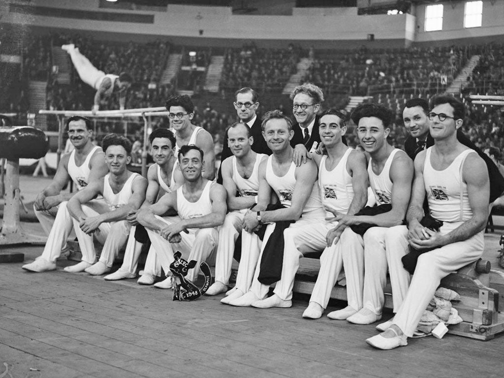 The British gymnastics team at the 1948 Olympic Games in London