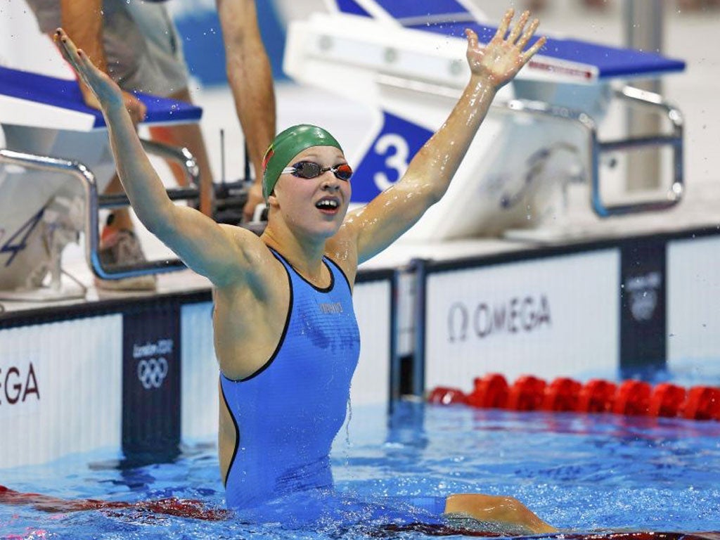 Ruta Meilutyte celebrates gold after a sensational swim