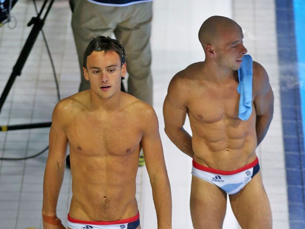 Tom Daley (left) and Pete Waterfield ponder what went wrong
