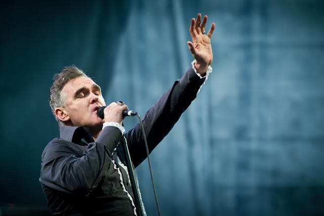 Morrissey performing at a festival last year