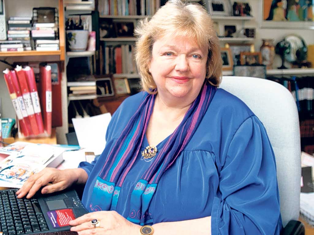 Binchy in her office at home