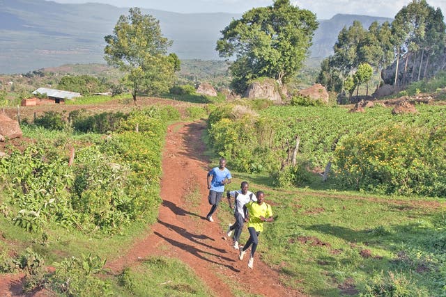 Keep on running: long distance runners practising at Iten