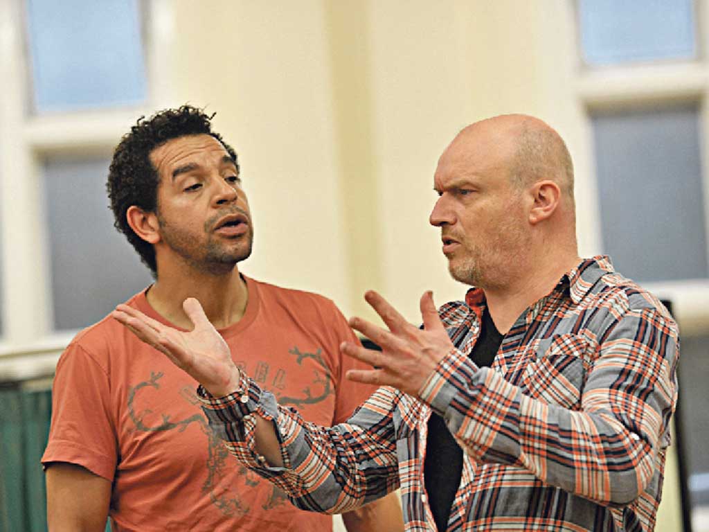 Mark Ravenhill rehearses with the RSC