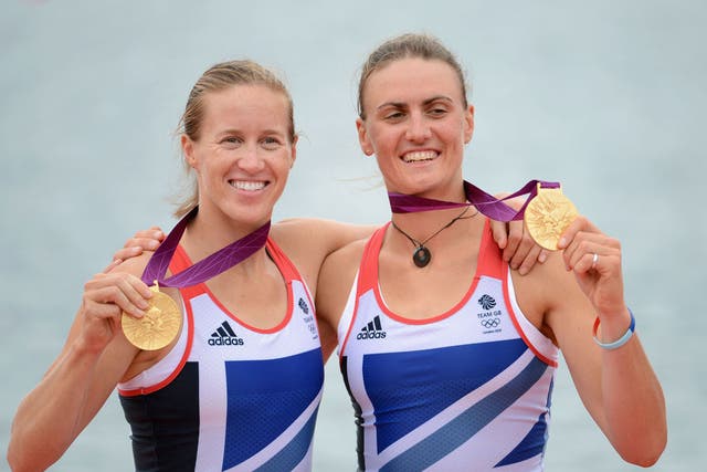 Helen Glover and Heather Stanning win GB's first gold of the games