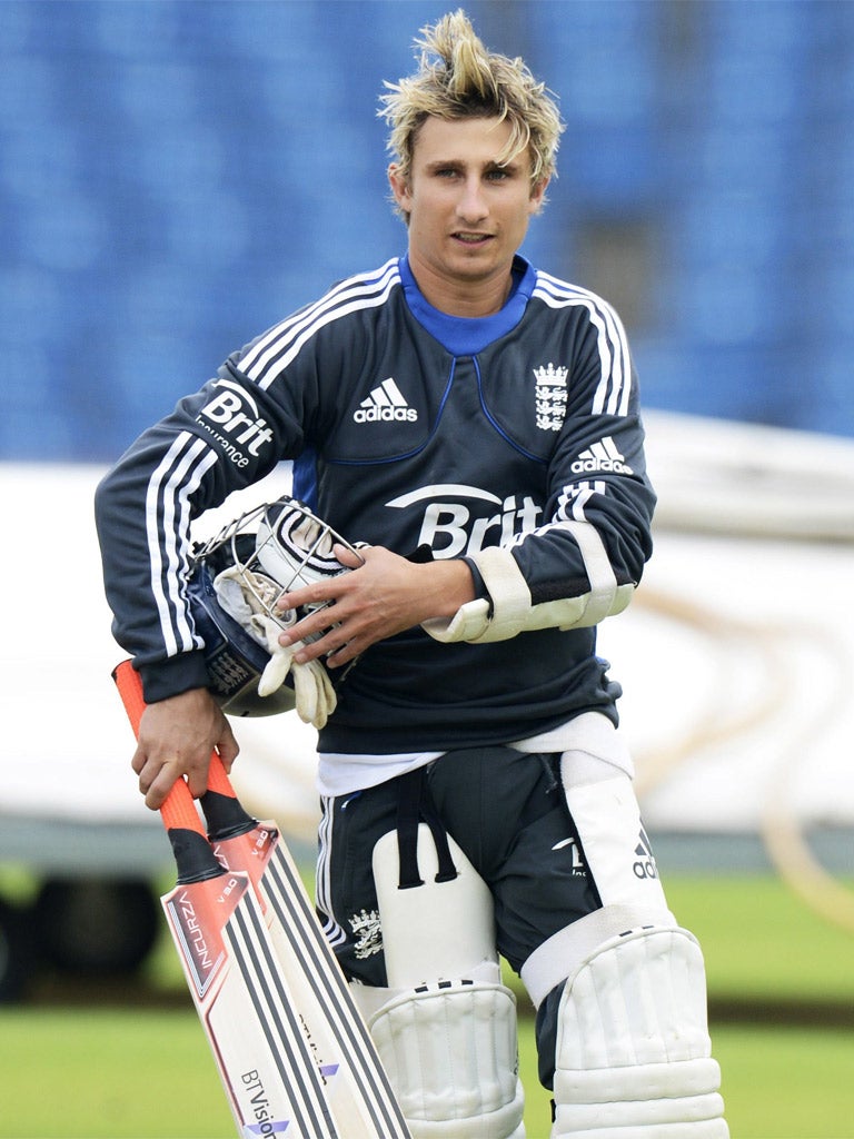 James Taylor looks on during a nets session at Headingley