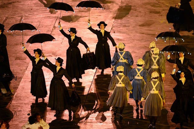 Mary Poppins, at the opening ceremony of the London Olympics 2012
