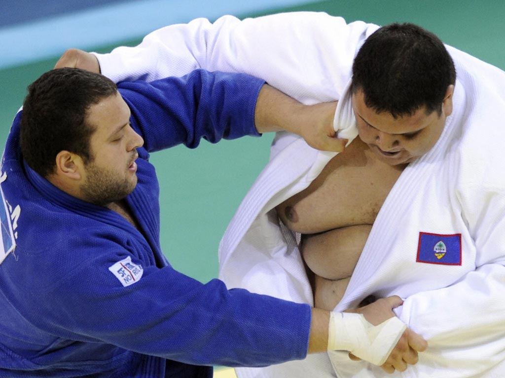 Ricardo Blas Jr (right): Competing in the +100kg judo, Blas Jr. is a whopping 34st 5lbs – more than 10st heavier than any other athlete in the whole Olympics and 6st10lbs heavier than the entire Japanese women’s gymnastics team put together.