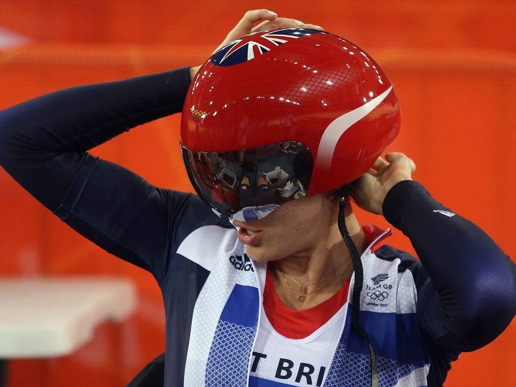 Victoria Pendleton prepares to defend her women's sprint title