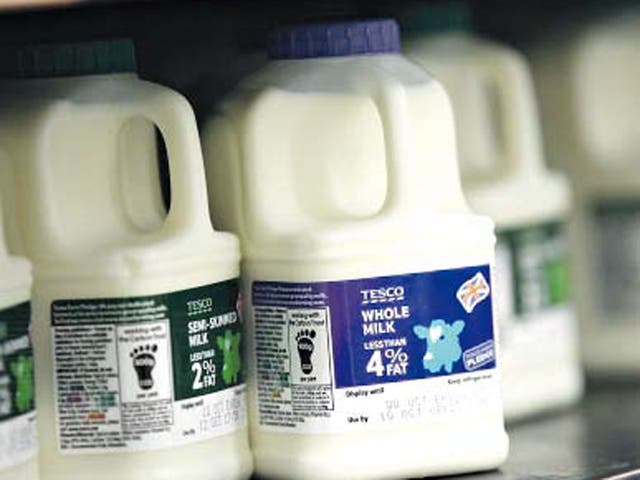 Own-brand milk at Tesco
