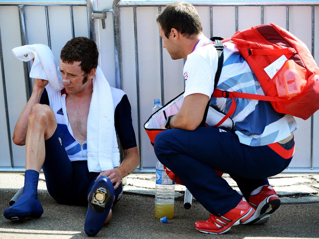 Coach: "I'm sorry to say Bradley, but because of the Olympic Road Network restrictions, you're going to have to cycle home." (03/08/12) To enter the current caption competition, click here.