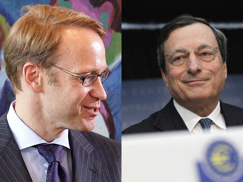 Battle of the bankers Jens Weidmann Who is he? President of the Bundesbank, Germany's central bank, and former economics adviser to Chancellor Angela Merkel. What does he want? To keep the ECB on a firm leash an