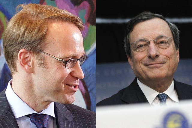 Battle of the bankers

<p><b><u>Jens Weidmann</b></u>
<br /><b>Who is he?</b> President of the Bundesbank, Germany's central bank, and former economics adviser to Chancellor Angela Merkel.
<br /><b>What does he want?</b> To keep the ECB on a firm leash an