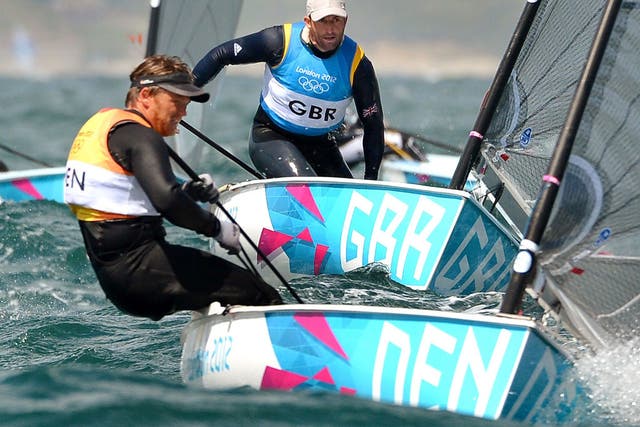 Ben Ainslie lies just three points behind his Danish rival after a fine day's work