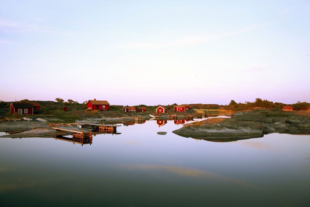 Sandhamn offers sandy beaches, pretty red cottages and fresh seafood