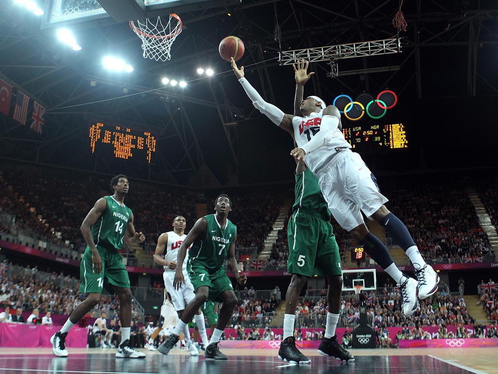 Carmelo Anthony scored 37 points against Nigeria