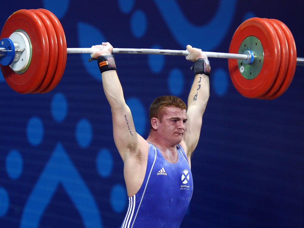 Peter Kirkbride in action for Scotland at the 2010 Commonwealth Games