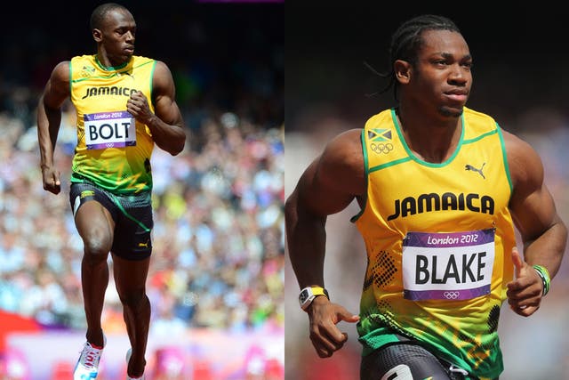 <b>Usain Bolt vs Yohan Blake</b>
<br />Bolt, left, was beaten by his Jamaica teammate and world champion Blake in the first round of the 100m race. But both were beaten by the American Ryan Bailey