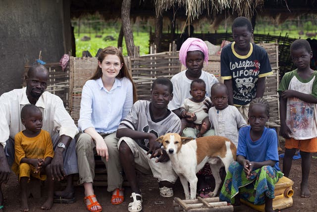 Aissatou Kanle is a 40-year-old father of eight, living in Kédougou (pictured here, far left, with the actress Bonnie Wright). He is a maize and rice farmer by trade but now works as a miner - a six-hour round trip from home - to feed his family, which he
