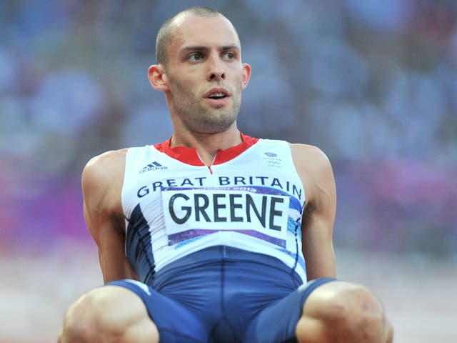 By the seat of his pants: Greene scraped through into 400m hurdles final