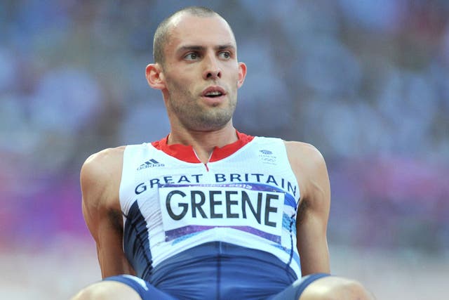 By the seat of his pants: Greene scraped through into 400m hurdles final