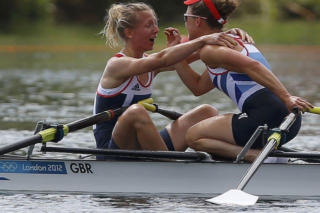 Sophie Hosking and Katherine Copeland enjoy that winning feeling