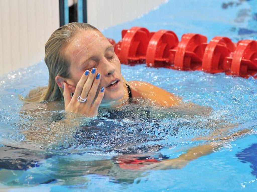 Fran Halsall sums up the mood in the pool for Team GB