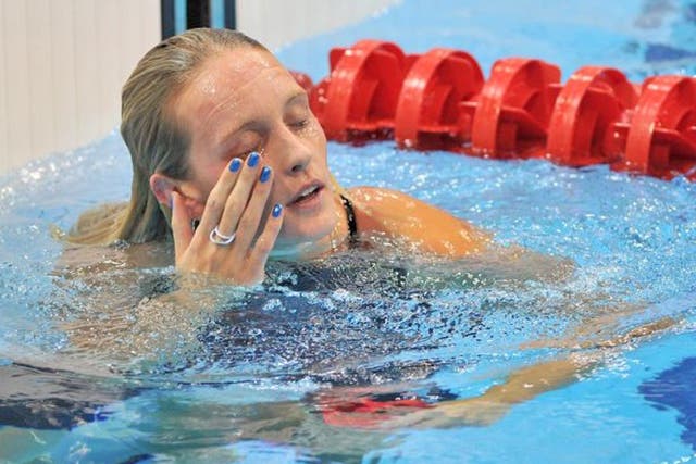 Fran Halsall sums up the mood in the pool for Team GB