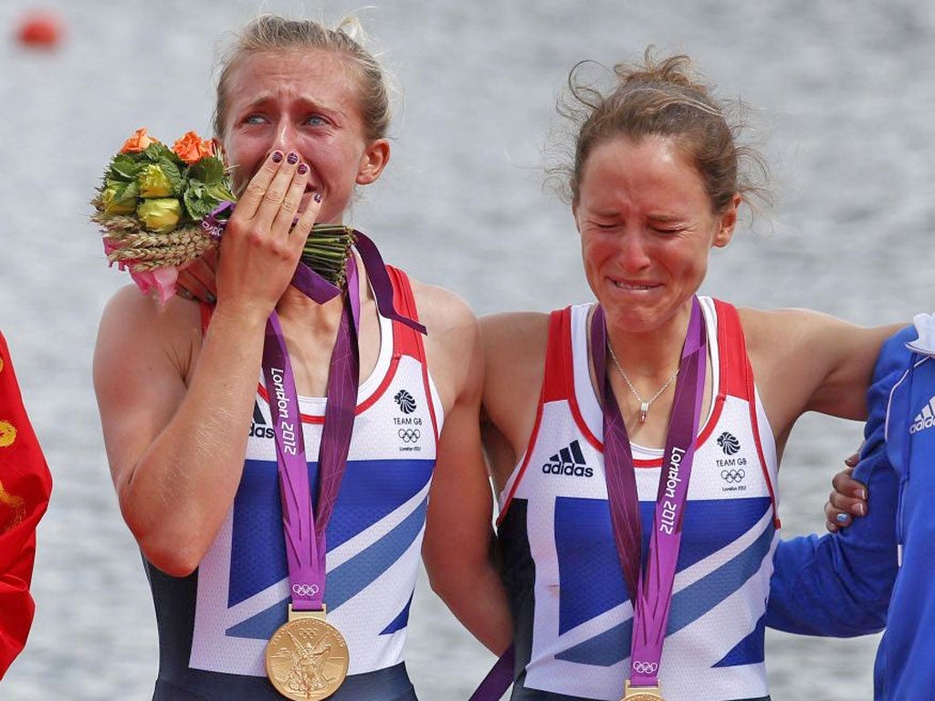 Gold medallists Katherine Copeland (left) and Sophie Hosking were
typical of the GB rowing team