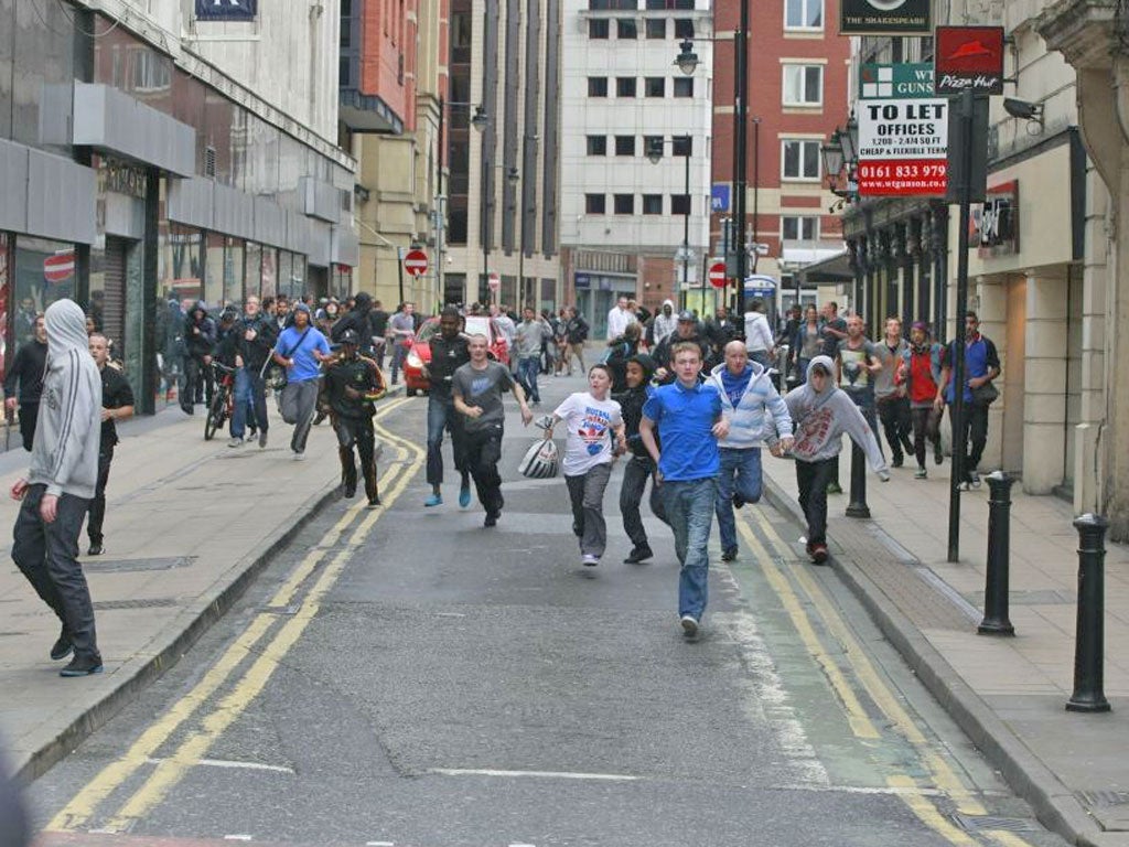 Chaos on the streets of Manchester last year