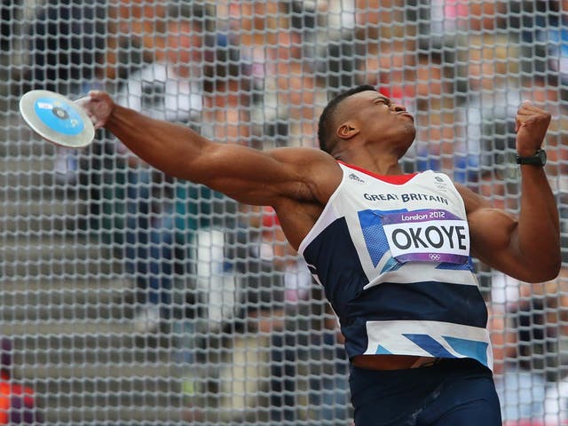 August 6, 2012: Team GB's Lawrence Okoye proved his medal credentials with an impressive final throw in discus qualifying in the Olympic Stadium. His throw of 65.28 metres, the fourth furthest of the morning, saw him go through to the final automatically.