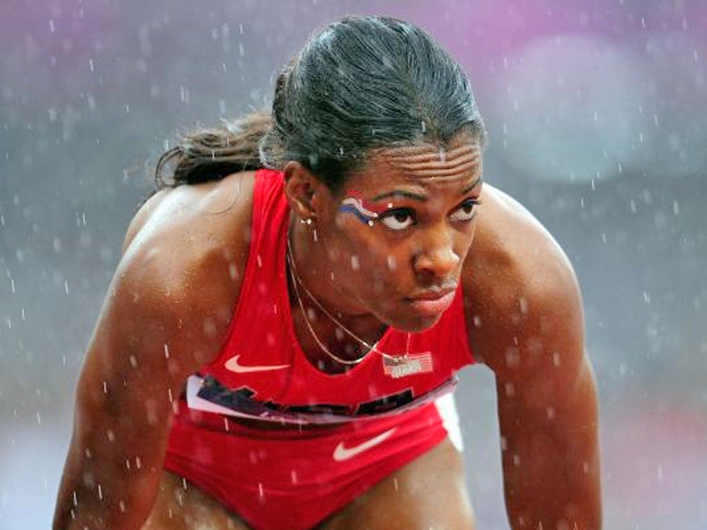 What did the US 400m bronze medallist DeeDee Trotter had on her face?