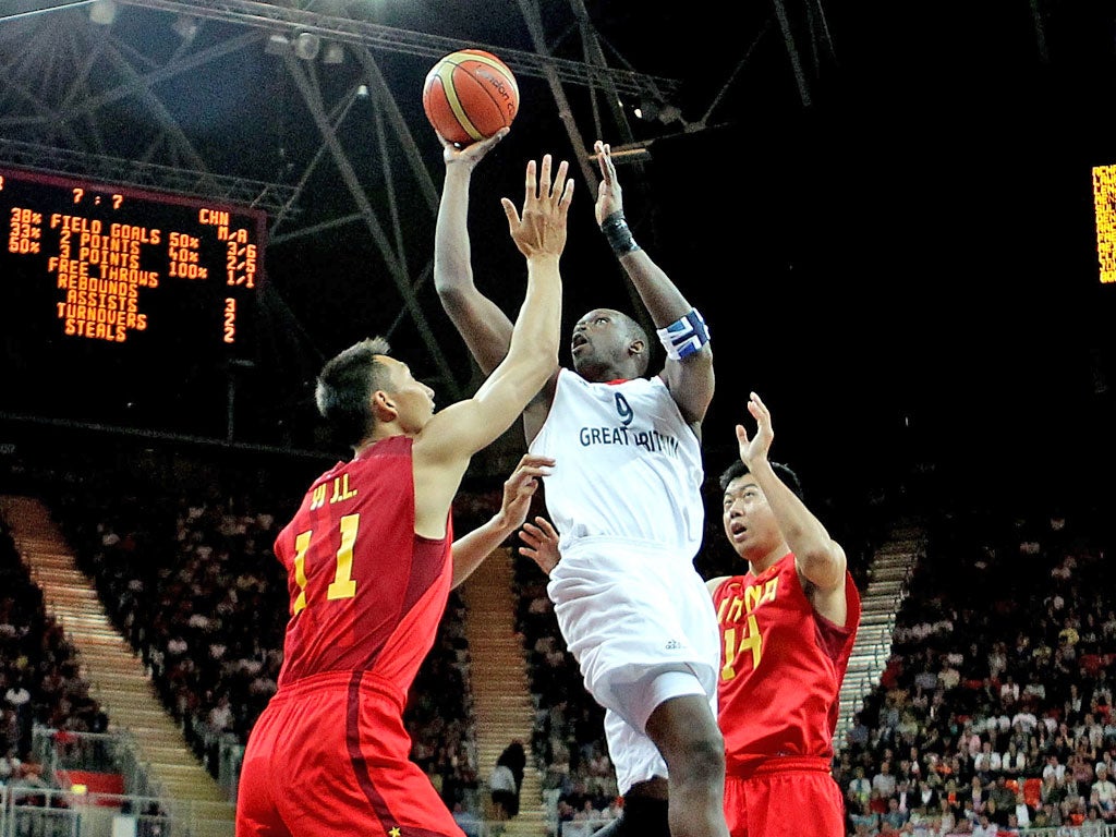 Team GB's Luol Deng in yesterday's match against China