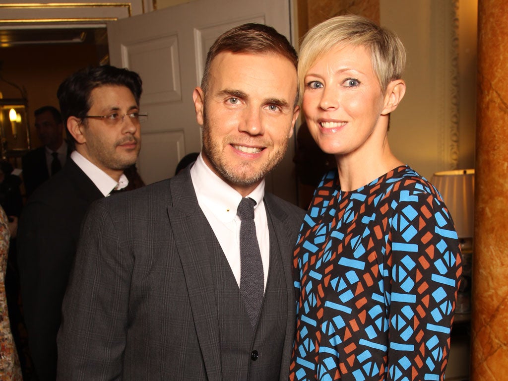 Pop star Gary Barlow and his wife Dawn