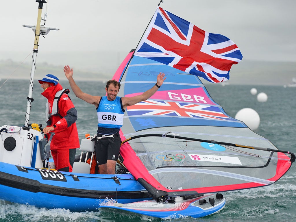 Nick Dempsey won a windsurfing silver medal on day 11 of the Olympics