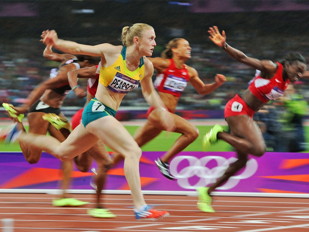 Australia's Sally Pearson won the 100m Olympic hurdles by a whisker