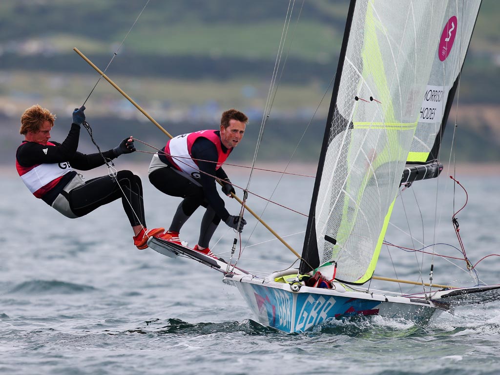 Stevie Morrison and Ben Rhodes in 49er action