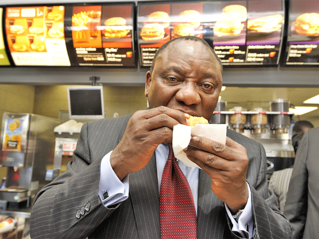 Businessman Cyril Ramaphosa took control of McDonald's stores in South Africa last year