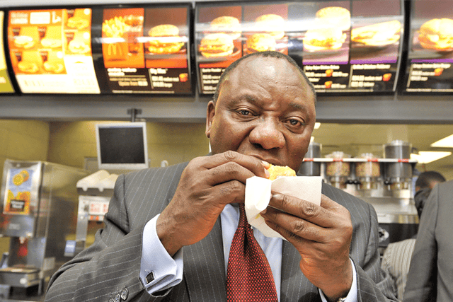 Businessman Cyril Ramaphosa took control of McDonald's stores in South Africa last year