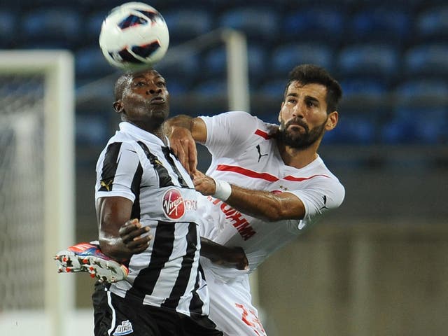 Shola Ameobi in pre-season action